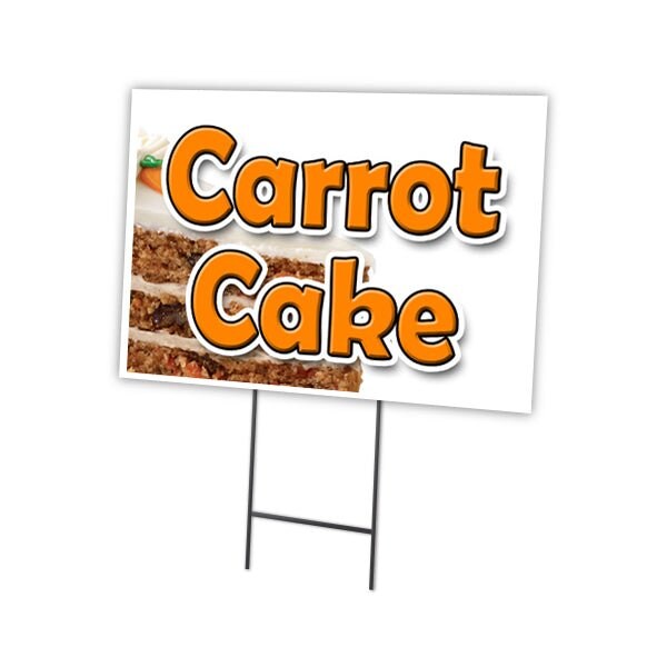 Carrot Cake Yard Sign & Stake outdoor plastic coroplast window, C-1216-DS-Carrot Cake